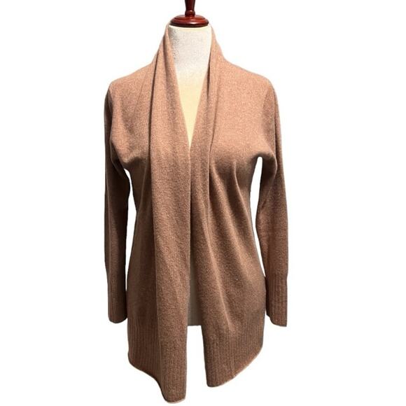 Nicole Miller Tan Cashmere Open Cardigan/Waterfall Sweater - Large - Picture 1 of 5